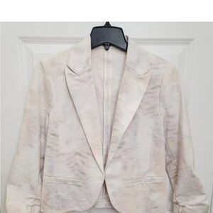 Amanda + Chelsea Blazer Jacket Tie Dye Cream 12 Large